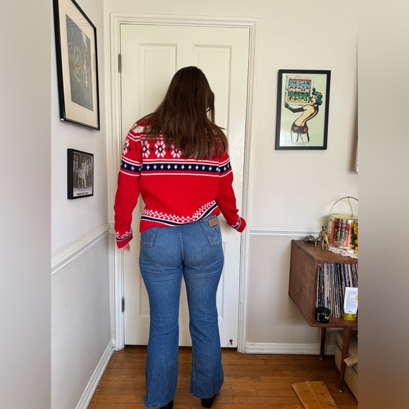 80s Vintage JC Penney Heavy Acrylic Knit Holiday Sweater - Picture 2 of 8